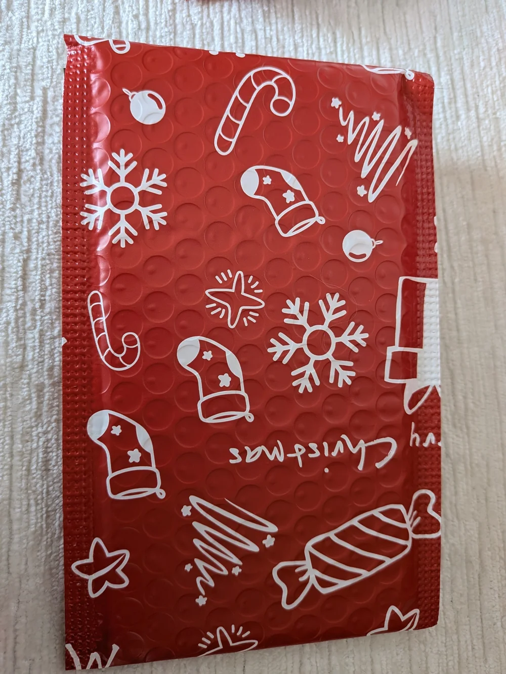 Red White Christmas Bubble Mailer Envelopes 5